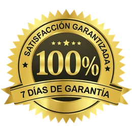 Sello de garantía: 100% satisfacción garantizada, 7 días de garantía