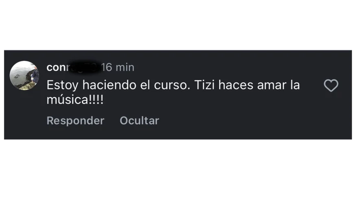 Comentario real de un alumno (conr_): Estoy haciendo el curso. Tizi haces amar la música!